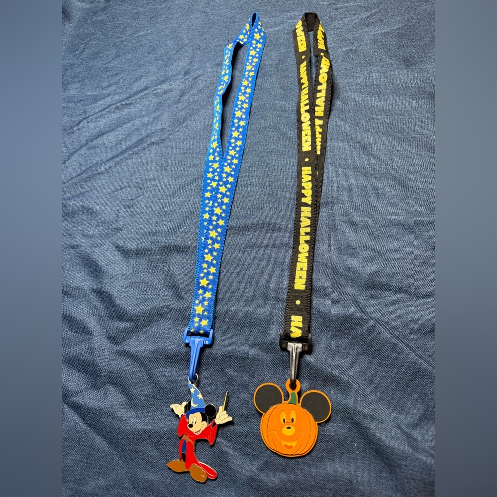 Disney Souvenir Vintage Y2K Official Trading Pin Lanyards Lot Of 2
